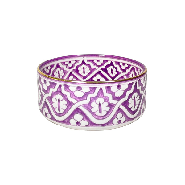 Bol, saladier et plat droits Fassia lilas gold (8551386644799)