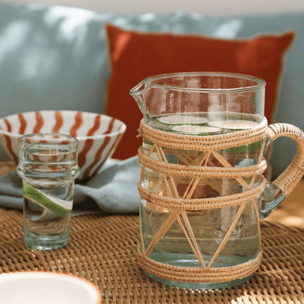 GRANDE CARAFE EN VERRE TRESSÉE RAPHIA (10523975239)