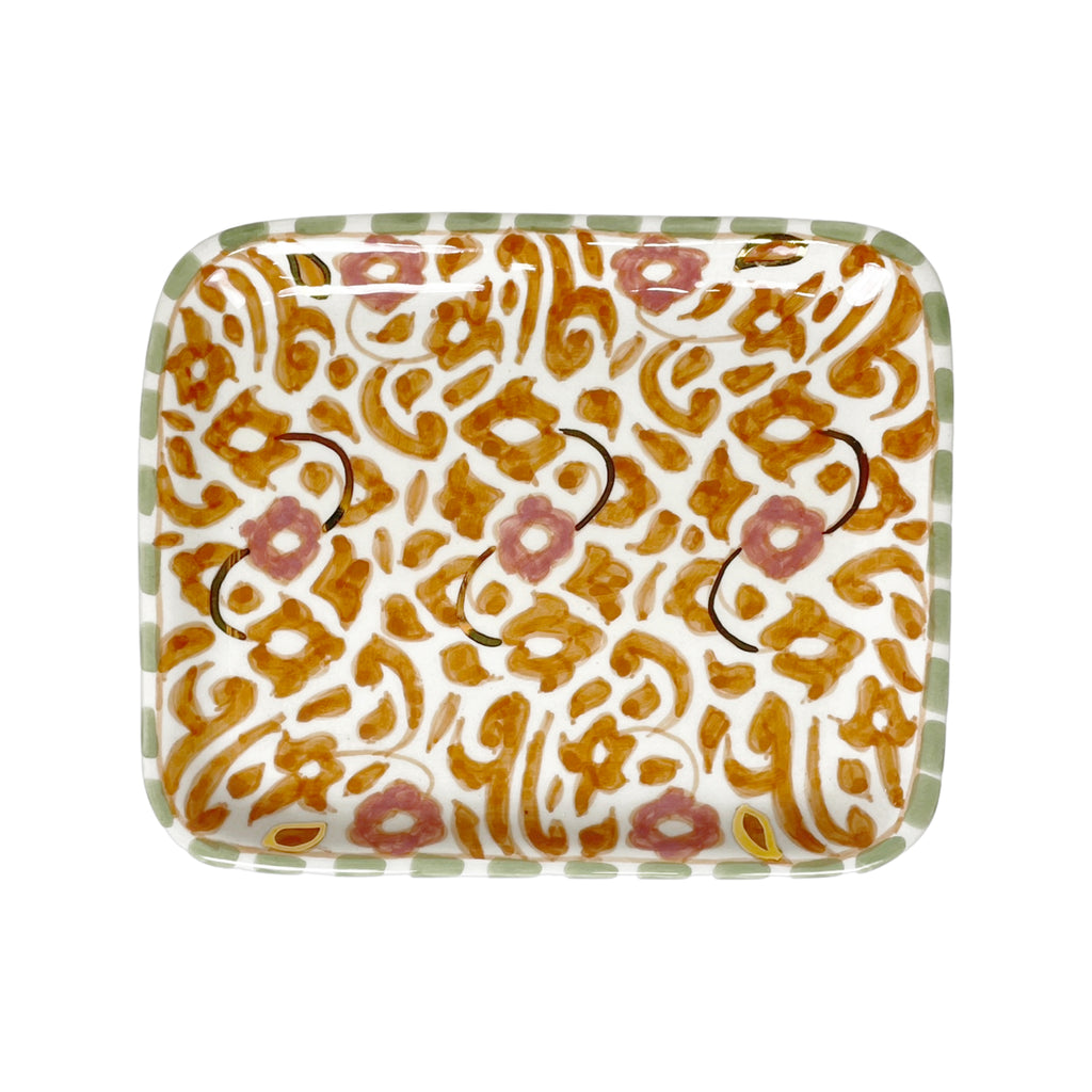 Plateau ceram fleur multiCOULEUR gold (6827503124522)