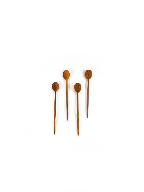 4 PETITES CUILLÈRES À CAFÉ EN BOIS D'OLIVIER (10523974983)