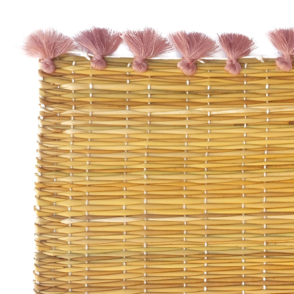 2 SETS DE TABLE PAILLE ET POMPONS VIEUX ROSE (6571706581034)