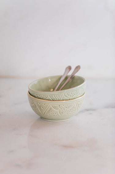 SMALL LOW BOWL EMPREINTE MINT GOLD (15122782060927)