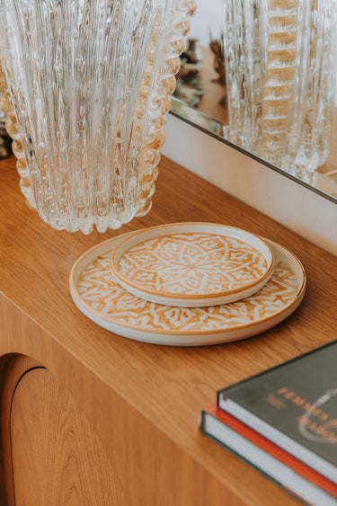 LARGE ROUND FASSIA STRAW GOLD DISH (14589832790399)