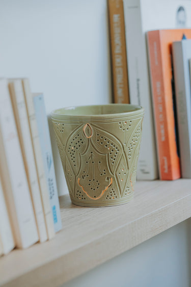 KHAKI PRINT POT OR VASE COVERS (15010311602559)