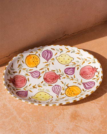 LARGE OVAL MULTIFRUIT DISH GOLD.CERAMIC (9416001749311)