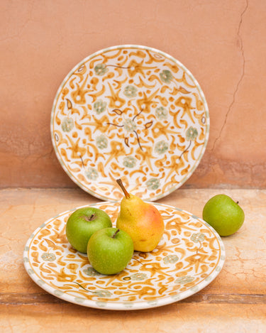 Plates Flowers mimosa gold (9207125311807)