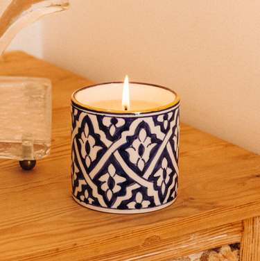 BABY FASSIA CANDLE MAJORELLE BLUE GOLD.CERAMIC (14811285356927)