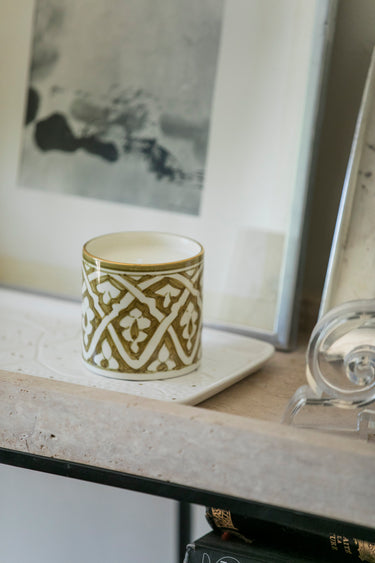 BABY FASSIA KAKI LEATHER SCENTED SAFFRON GOLD CANDLE (15033581371775)