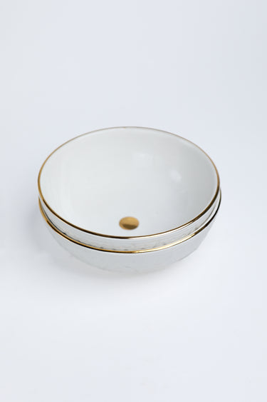 1LARGE ROUND BOWLS WHITE GOLD IMPRINT (15009120321919)