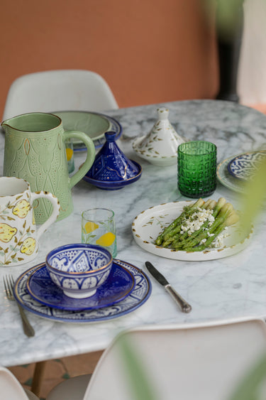 Round bowls and salad bowl Zwak majorelle blue gold (4528725557290)