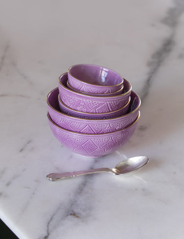 Bowls and salad bowl imprint lilac gold (8261381161279)