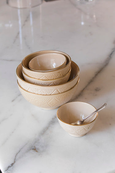 Empreinte sahara gold round bowls and salad bowl (4252713615383)