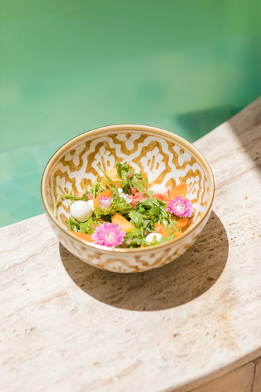 Fassia straw gold round bowls and salad bowl (8298919362879)