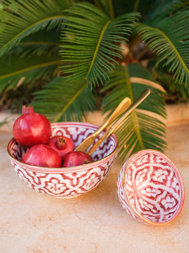 Fassia eggplant gold round bowls and salad bowl (8041096839487)
