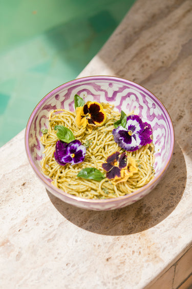 Fassia lilac gold round bowls and salad bowl (8261226234175)