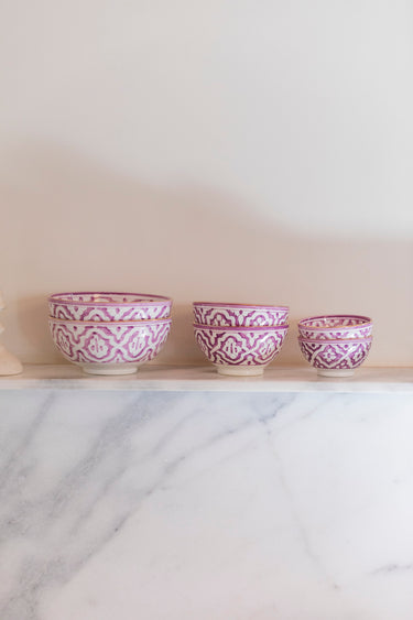 Fassia lilac gold round bowls and salad bowl (8261226234175)