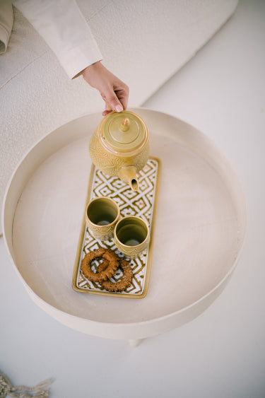 Fassia long cake tray kaki gold (9699881124159)