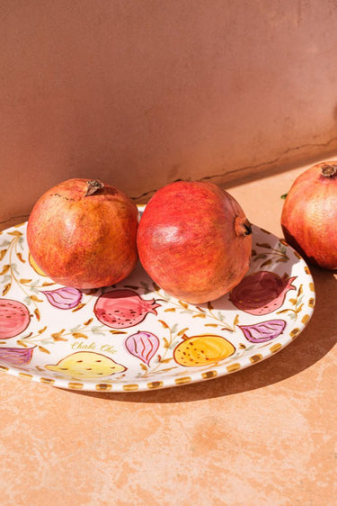 LARGE OVAL MULTIFRUIT DISH GOLD.CERAMIC (9416001749311)