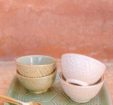 2 Mini bowls Empreinte mint gold (6678689546282)