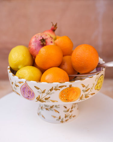 FRUIT BOWL D24CM MULTIFRUITS GOLD.CERAMIC (9416001913151)