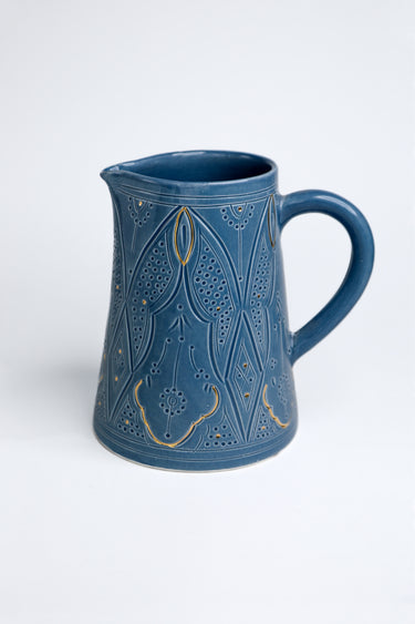 LARGE PITCHER EMPREINTE BLUE STONE GOLD (15009183564159)