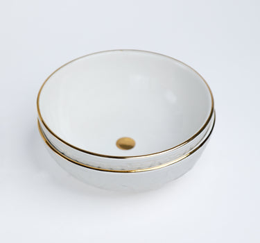 2 LARGE ROUND BOWLS WHITE GOLD EMPREINTE (15009120321919)