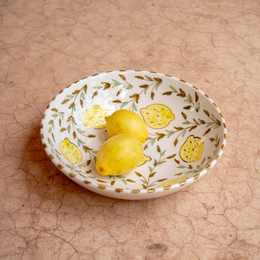 MEDIUM LOW FRUIT SALAD BOWL LEMON GOLD (9677746995519) (9677747913023)