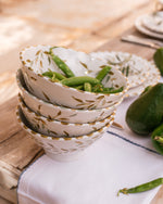 MEDIUM CONICAL SALAD BOWL GOLD LEAVES (9687743594815)