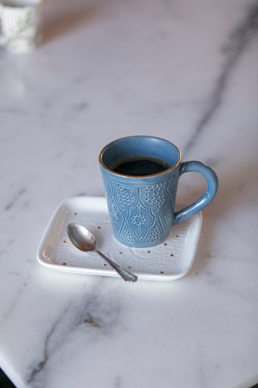 Mug empreinte bleu stone gold ceramic (9462968451391)