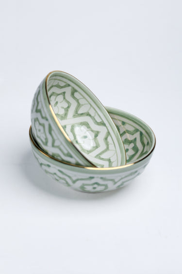 LARGE LOW FASSIA BOWL MINT GOLD.CERAMIC (15159121609087)