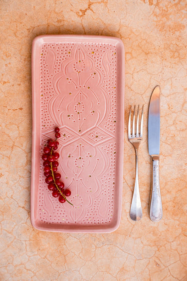 LONG CAKE TRAY EMPREINTE BLUSH GOLD (14785237942655)