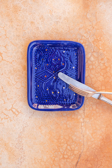 Small tray Empreinte majorelle blue gold (6825711271978)
