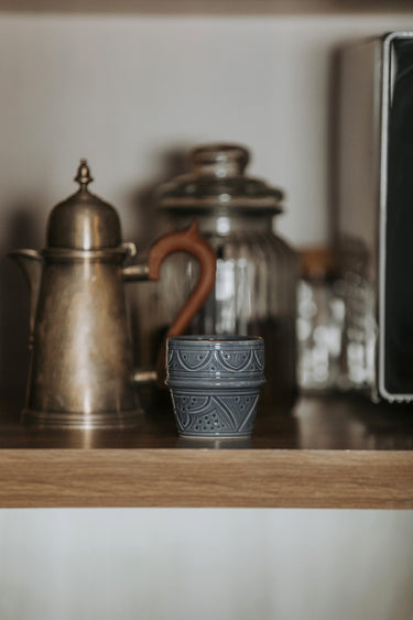 Empreinte small coffee cup blue stone gold (6901399945258)