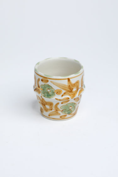 Small coffee cup FLOWERS MIMOSAS gold (15009190707583)