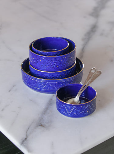 Straight serving dishes Empreinte majorelle blue gold (6892018630698)