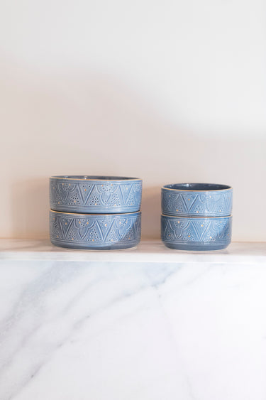 Empreinte blue stone gold straight serving dishes (8048652845375)