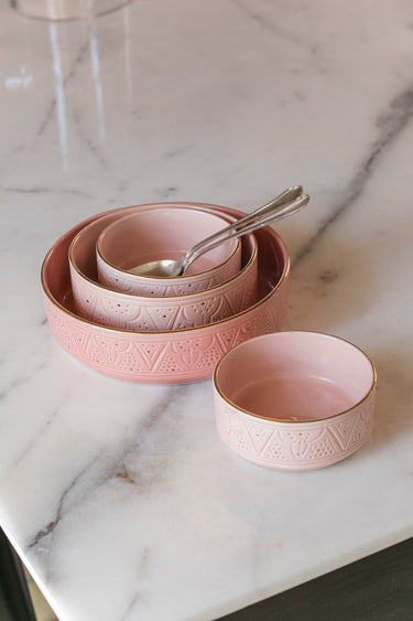 Straight serving dishes Empreinte blush gold (6621937893418)