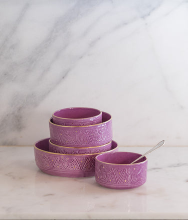Straight serving dishes Empreinte lilac gold (8261401051455)