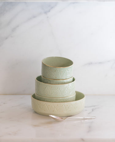 Straight serving dishes Empreinte mint gold (6549292318762)