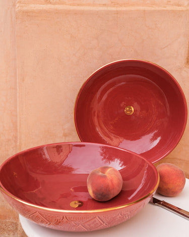 Low salad bowl Empreinte eggplant gold (9437172891967)
