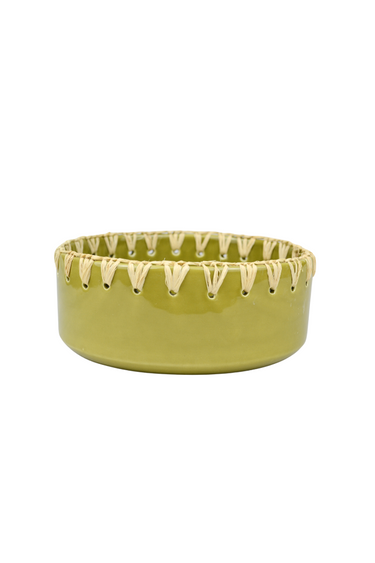 Khaki raffia salad bowl (9010877301055)