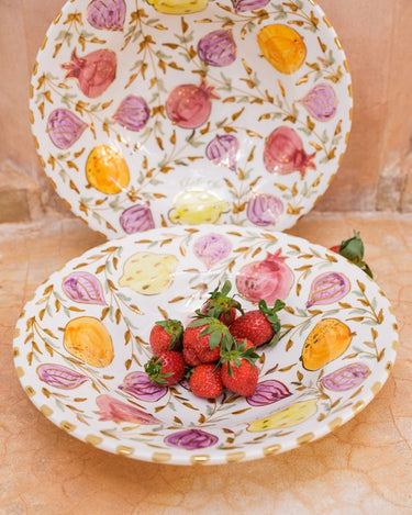 GOLD.CERAMIC MULTIFRUIT PASTA PLATE (9416001618239)