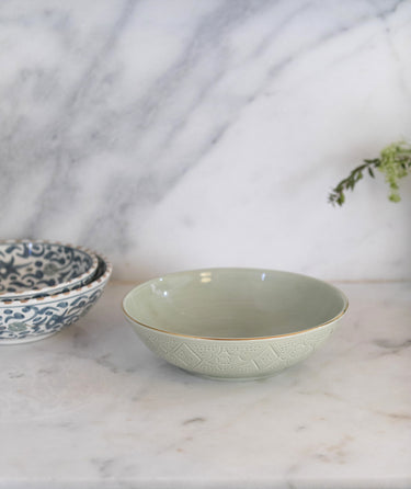 Empreinte low salad bowl mint gold (9437173121343)