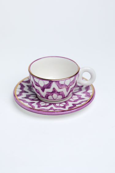 FASSIA LILAC GOLD CUP WITH SAUCER (15009820508543)