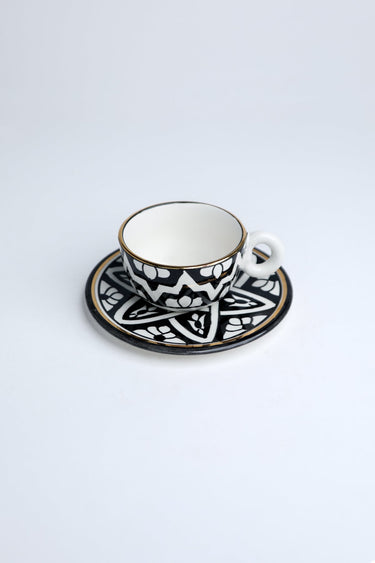 FASSIA BLACK GOLD CUP WITH SAUCER (14978940076415)
