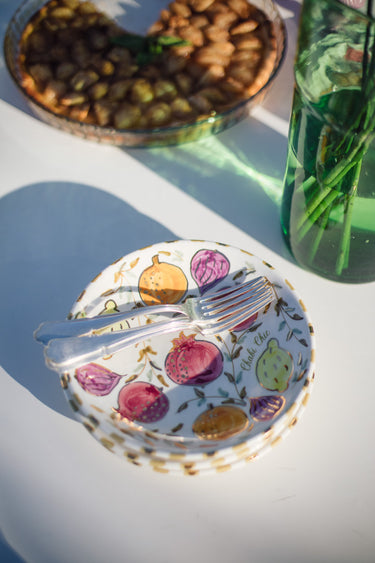 MEDIUM SOUP PLATE MULTIFRUITS GOLD (9691089076543)