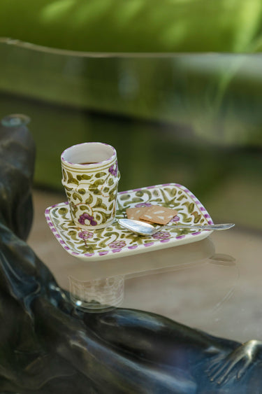 Medium coffee cup FLEURS IRIS gold (14986095231359)