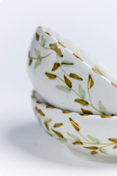 LARGE LOW BOWL LEAVES GOLD.CERAMIC (15159115940223) (15159121609087)