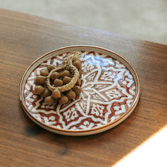 LARGE ROUND DECORATIVE DISH FASSIA EGGPLANT GOLD (14898661851519)