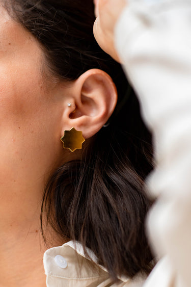 Gold Etoile stem earrings (9010416845119)